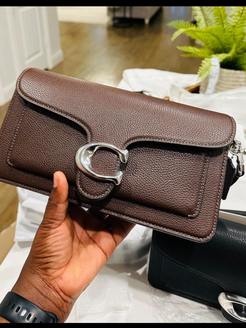 New Coach Maple Tabby Shoulder Bag 26 in Dark Brown with Silver Hardware - Picture 5 of 7